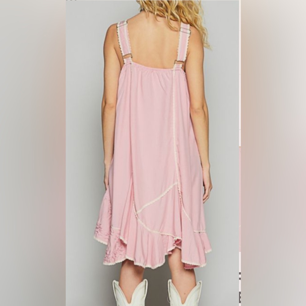 NIP POL Pink embroidered Dress size M - Picture 2 of 2